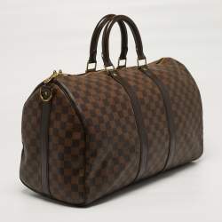 Pre Owned Louis Vuitton Keepall Bandouliere 45 Damier Ebene Canvas Bag