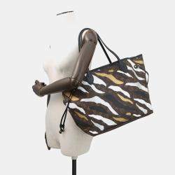 Pre Owned حقيبة لوي فيتون نيفرفول بني/بيج مونوغرام مقاس ميديوم