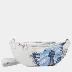 Pre Owned Louis Vuitton Lvxyk Maxi Bumbag Yayoi Kusama White/Blue Monogram Taurillon Leather