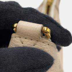 Pre Owned Louis Vuitton Bagatelle Nm Rose Beige Monogram Empreinte Leather