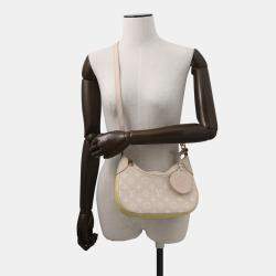 Pre Owned Louis Vuitton Bagatelle Nm Rose Beige Monogram Empreinte Leather