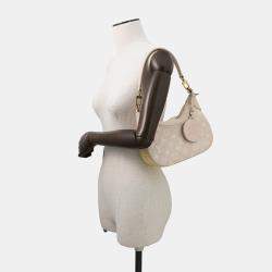 Pre Owned Louis Vuitton Bagatelle Nm Rose Beige Monogram Empreinte Leather