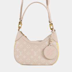 Pre Owned Louis Vuitton Bagatelle Nm Rose Beige Monogram Empreinte Leather