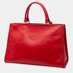 Pre Owned Louis Vuitton Red Monogram Very Leather Very Zipped