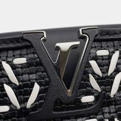 Pre Owned Louis Vuitton Capucines Noir/White Leather Size BB