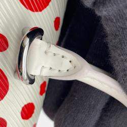 مملوكة مسبقًا حقيبة ميني لوي فيتون مونوغرام LV x YK 2023 كلوني جلد إيبي أبيض/أحمر إنفينيتي دوت