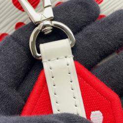 مملوكة مسبقًا حقيبة ميني لوي فيتون مونوغرام LV x YK 2023 كلوني جلد إيبي أبيض/أحمر إنفينيتي دوت