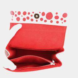 مملوكة مسبقًا حقيبة ميني لوي فيتون مونوغرام LV x YK 2023 كلوني جلد إيبي أبيض/أحمر إنفينيتي دوت