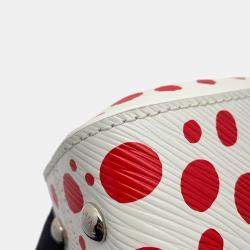 مملوكة مسبقًا حقيبة ميني لوي فيتون مونوغرام LV x YK 2023 كلوني جلد إيبي أبيض/أحمر إنفينيتي دوت