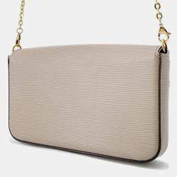 Pre Owned Louis Vuitton Felicie Pochette Beige Epi Leather