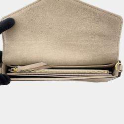 Pre Owned Louis Vuitton Felicie Pochette Beige Epi Leather