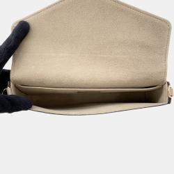 Pre Owned Louis Vuitton Felicie Pochette Beige Epi Leather