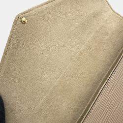 Pre Owned Louis Vuitton Felicie Pochette Beige Epi Leather