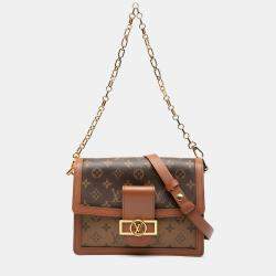 Pre Owned Louis Vuitton Brown Monogram Reverse Dauphine MM