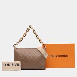 Pre Owned حقيبة لوي فيتون كوسين مونوجرام جلد الحمل منفوخة بنية متوسطة