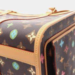 Pre Owned Louis Vuitton Sac Chiyan Nm Handbag Pvc-Coated Canvas And Leather Brown/Multicolor