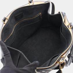 Pre Owned حقيبة لويس فيتون غراند باليه إم إم جلد إمبريونت مونوغرام بلونين أسود وبيج