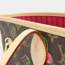 Pre Owned Louis Vuitton Monogram Cherry Lv X Tm Neverfull Mm Handbag