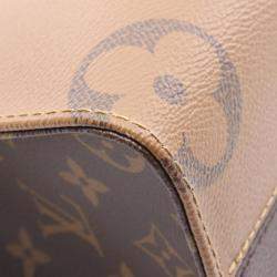 مملوكة مسبقًا حقيبة يد لوي فيتون أون ذا جو PM مونوغرام جاينت ريفيرس قماش مطلي PVC بني/بيج