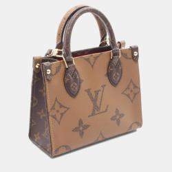 مملوكة مسبقًا Louis Vuitton On The Go Bb Handbag Pvc-Coated Canvas And Leather Monogram Reverse Brown
