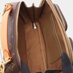 Pre Owned Louis Vuitton Utility Crossbody Monogram Handbag In Coated Canvas And Leather Brown