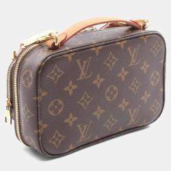Pre Owned Louis Vuitton Utility Crossbody Monogram Handbag In Coated Canvas And Leather Brown