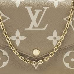 Pre Owned Louis Vuitton Felicie Tourterelle /Crème Damier Ebene Canvas Pochette Bag