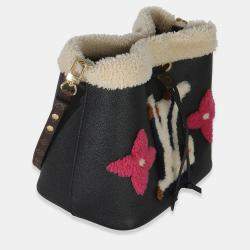 Pre Owned Louis Vuitton Black Shearling Monogram Neonoe MM