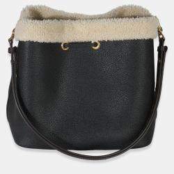 Pre Owned Louis Vuitton Black Shearling Monogram Neonoe MM