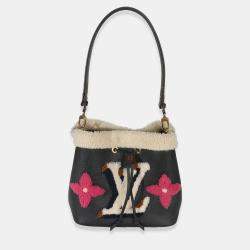 Pre Owned Louis Vuitton Black Shearling Monogram Neonoe MM