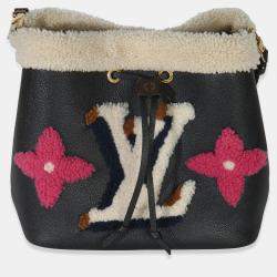 Pre Owned Louis Vuitton Black Shearling Monogram Neonoe MM