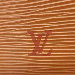 Pre Owned Louis Vuitton Orange Leather Epi Pouch Bag & Keyring