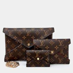 Pre Owned Louis Vuitton Brown Coated Canvas Monogram Kirigami Clutch