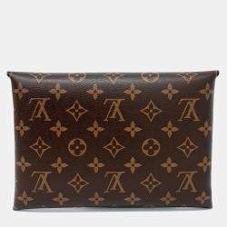 Pre Owned Louis Vuitton Brown Coated Canvas Monogram Kirigami Clutch