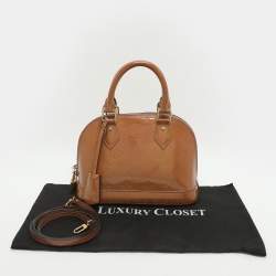Pre Owned Louis Vuitton Alma BB Noisette Monogram Vernis Bag
