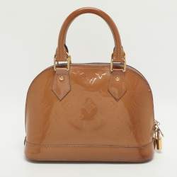 Pre Owned Louis Vuitton Alma BB Noisette Monogram Vernis Bag