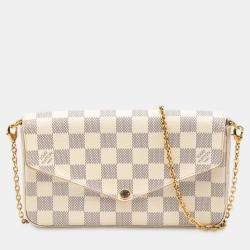 Pre Owned Louis Vuitton White Damier Azur Pochette Felicie