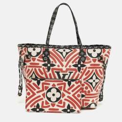 مملوكة مسبقًا Louis Vuitton Limited Edition Crafty Neverfull MM Black/Red Giant Monogram Canvas Bag