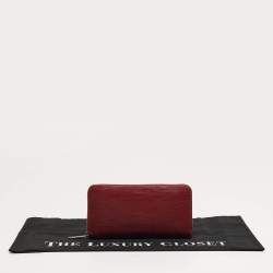 Pre Owned Louis Vuitton Zippy Rouge Pomodoro Epi Leather Wallet
