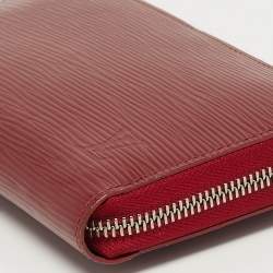 Pre Owned Louis Vuitton Zippy Rouge Pomodoro Epi Leather Wallet