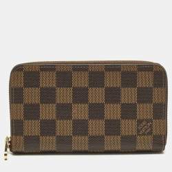Pre Owned Louis Vuitton Zippy Damier Ebene Canvas Compact Wallet