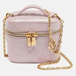 Pre Owned Louis Vuitton Vanity Micro Wisteria Pink Empreinte Monogram Bag