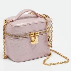 Pre Owned Louis Vuitton Vanity Micro Wisteria Pink Empreinte Monogram Bag
