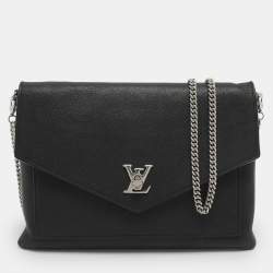 مملوكة مسبقًا Louis Vuitton Mylockme Black Leather Chain Pochette