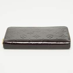 Pre Owned Louis Vuitton Zippy Amarante Monogram Vernis Zip Around Wallet  