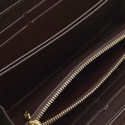 Pre Owned Louis Vuitton Zippy Amarante Monogram Vernis Zip Around Wallet  