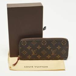 Pre Owned Louis Vuitton Clemence Monogram Canvas Zip Around Wallet