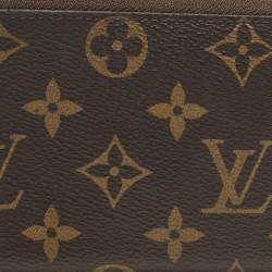 Pre Owned Louis Vuitton Clemence Monogram Canvas Zip Around Wallet