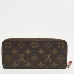 Pre Owned Louis Vuitton Clemence Monogram Canvas Zip Around Wallet