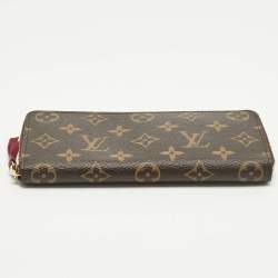 Pre Owned Louis Vuitton Clemence Monogram Canvas Zip Around Wallet